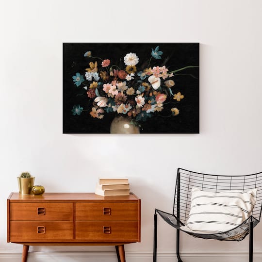 Gloomy Florals in Vase 20" x 30" Canvas Wall Art